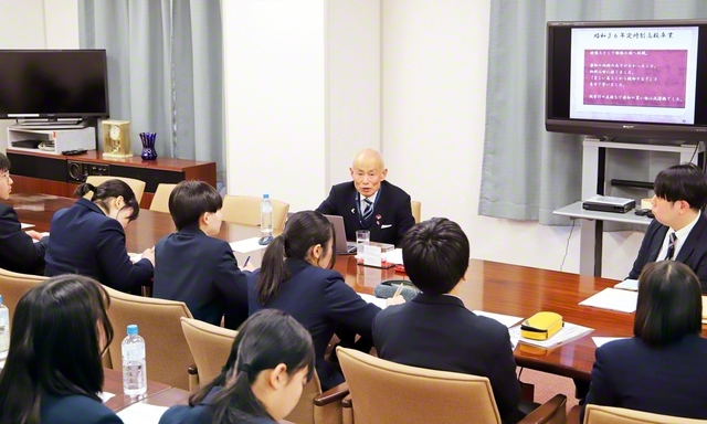 日本被団協代表委員の箕牧氏が講演（広島池田平和記念会館で）