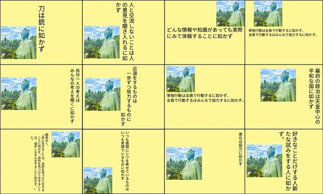 坂本龍馬が格言をつくったら？　生徒がパソコンに打ち込んだ内容が電子黒板に映し出される（実際の映像の一部）