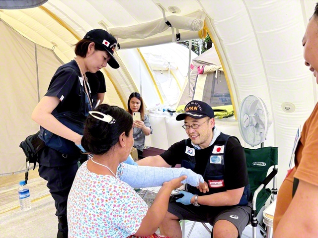 ミャンマー地震への国際緊急援助隊・医療チーム（本年4月）©JICA