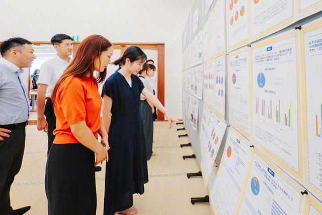 サミットの会場となった長崎平和会館では期間中、学生部や女性平和委員会ユース会議、東北、四国の青年部が取り組んできた平和運動を紹介する展示コーナーが設置された