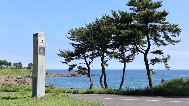 日本画の巨匠・東山魁夷画伯の名画「道」のモチーフとなった青森・八戸市の種差海岸＝青森・佐々木亜希子通信員