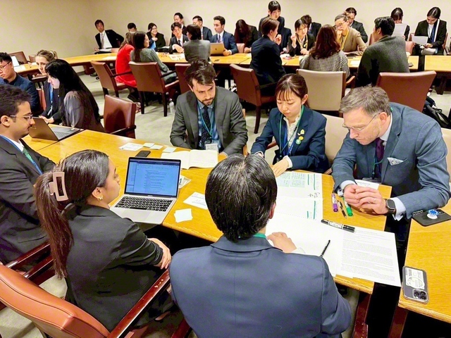 ナガサキ・ユース代表団がニューヨークで主催したイベント。軍需産業から平和産業への転換などを議論した（本人提供）