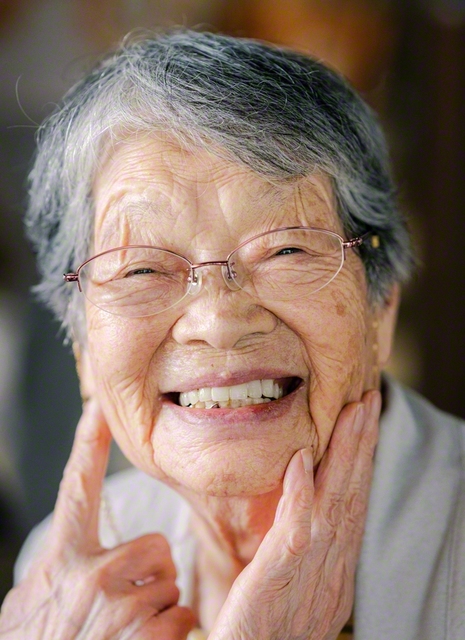 「きれいに撮ってね」と明るい美智子さん