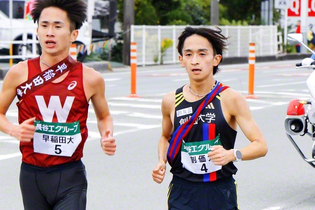 順位を押し上げようと懸命に走る7区・野沢選手