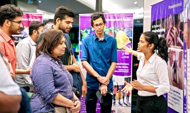 昨年4月、インドのムンバイで行われた環境展示「希望と行動の種子」。インドでは同展を、教育機関など250以上の会場で開催。15万人を超える若い世代に“一人一人の人間が持つ限りない力”を信じることの大切さを訴えてきた