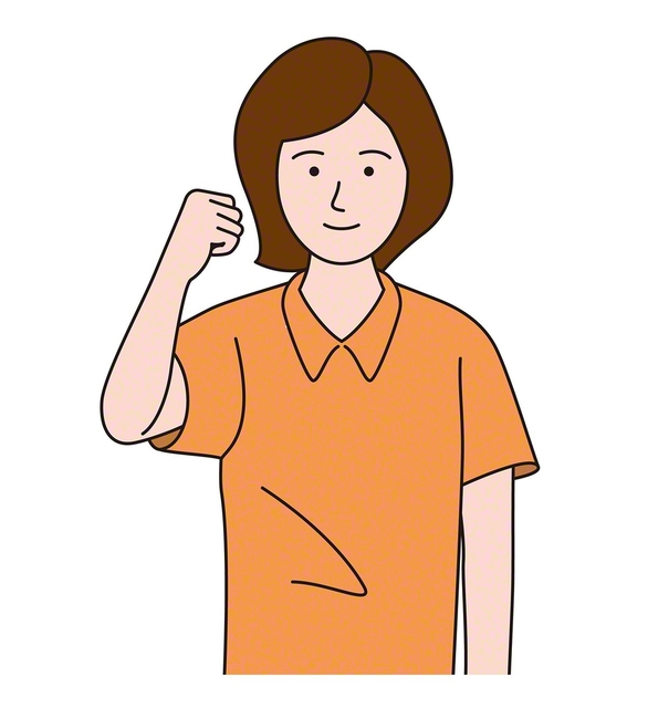 ②拳を握ったら、左手も同様に行い、そろった両拳を前に突き出す