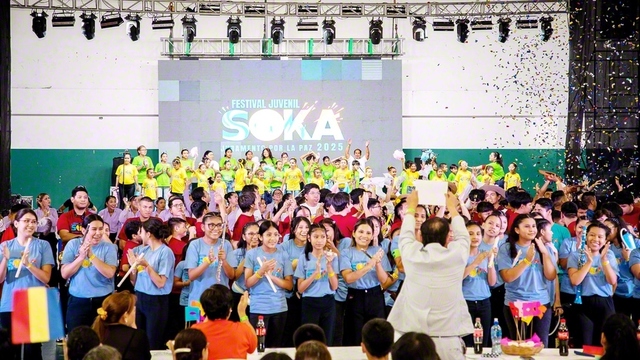 青年が躍動したボリビアの創価青年フェスティバル。皆が対話拡大に挑戦し切ってこの日を迎えた（11月29日、サンタクルス市内で）