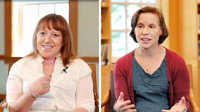 カティア・コンフォーティーニ教授㊧（ウェルズリー大学）とカレン・ロス准教授（マサチューセッツ大学ボストン校）