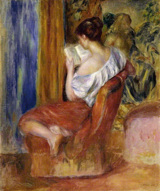 ピエール＝オーギュスト・ルノワール「読書する女」1900年頃　油彩、カンヴァス