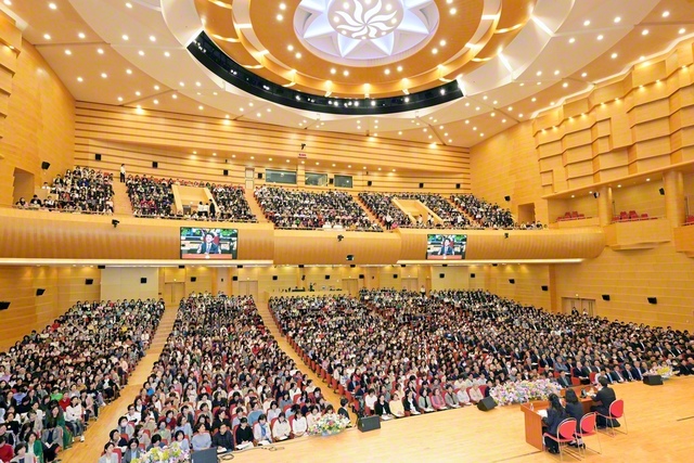 昨年4月に開催された韓国SGIの教学研修会（ソウルの池田記念講堂で）