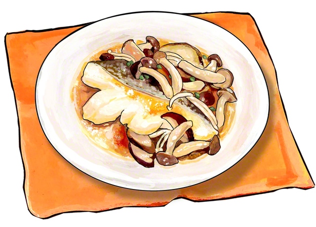 タラのたっぷりキノコソース