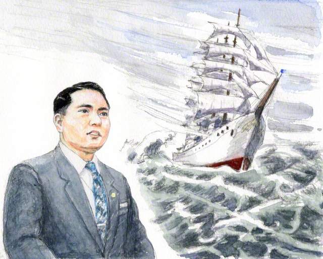 小説『新・人間革命』第6巻「波浪」の章から（内田健一郎画）