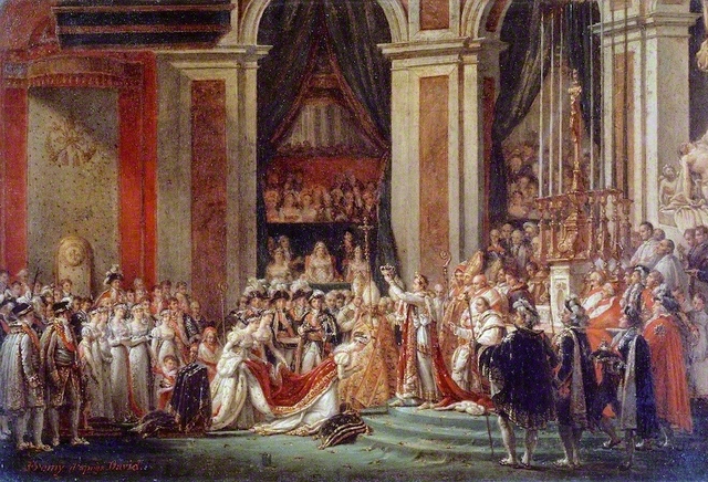 ジャック＝ノエル＝マリー・フレミー「皇帝ナポレオン1世と皇后ジョゼフィーヌの戴冠式（ジャック＝ルイ・ダヴィッドの作品による）」1804―09年頃/油彩、カンヴァス