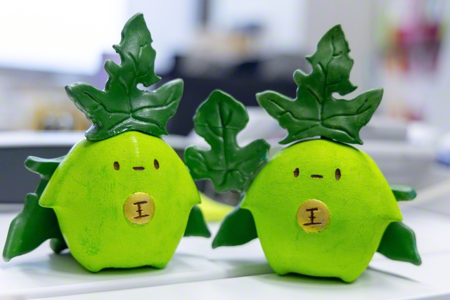 手のひらサイズのフィギュアとして完成した「くわるん」