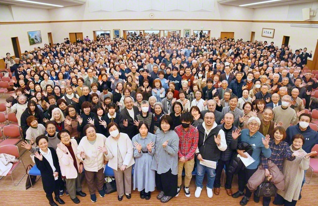 第1秋田総県の友。3年前に秋田市を襲った豪雨被害も不屈の東北魂で乗り越えてきた（秋田文化会館で）
