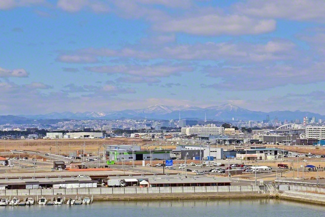 現在の宮城・名取市閖上を望む