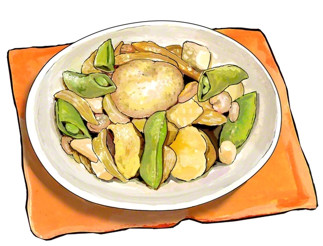 新ジャガとシーフードの炒め煮