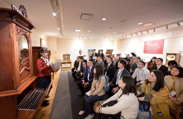 民音音楽博物館では、古典ピアノのほか、自動演奏楽器の音色も楽しむことができる（本年2月）