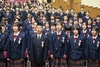 東京・創価中学校の入学式