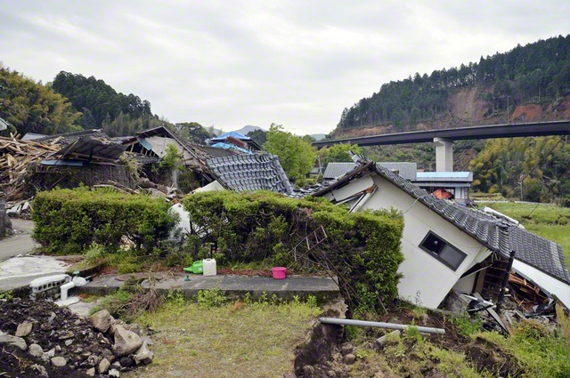 2016年4月23日に撮影した大切畑集落
