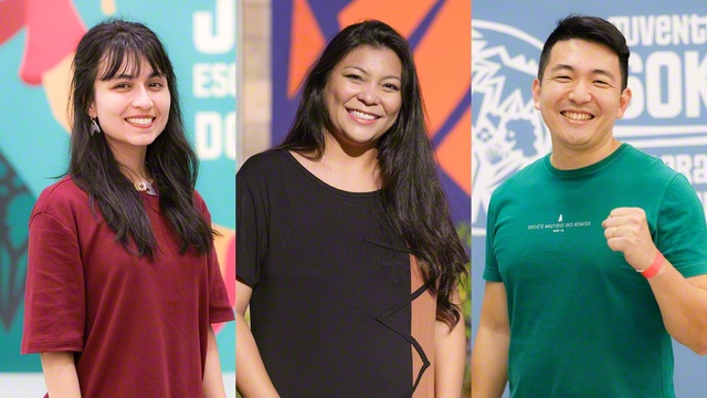 北パラナ分圏のナガフチ青年部長（中）、アソウ副青年部長（右）、アカギ副青年部長（左）