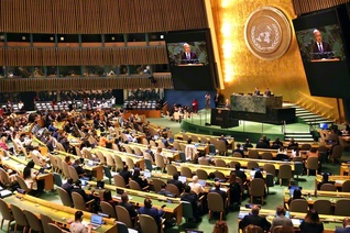 ニューヨークの国連本部で開幕したNPT再検討会議。5月22日まで議論が重ねられる（27日）