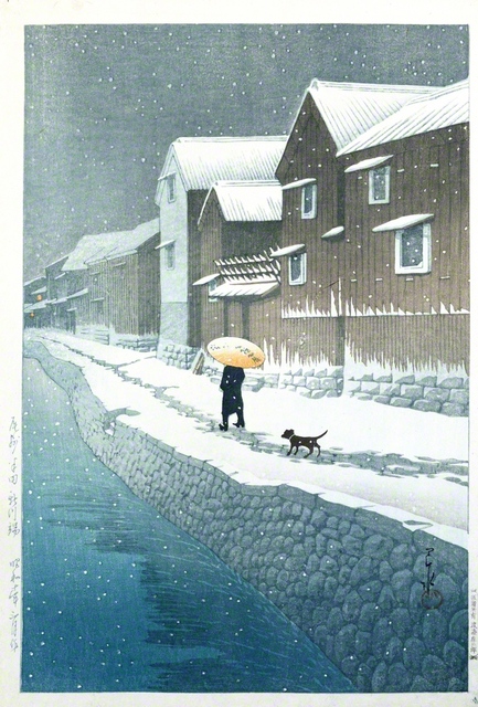 川瀬巴水　東海道風景選集　尾州半田新川端　1935年（昭和10年）版元:渡邊木版美術画舗　東京富士美術館蔵