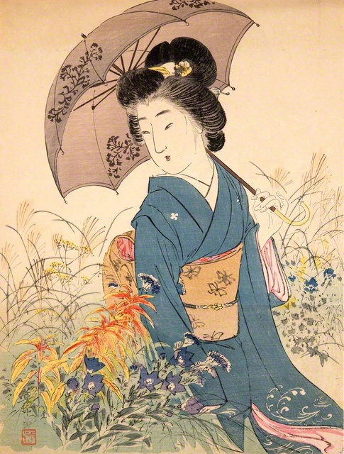 鈴木華邨　無題（『文芸倶楽部』15巻12号口絵）　1909年（明治42年）　東京富士美術館蔵（神邊コレクション）