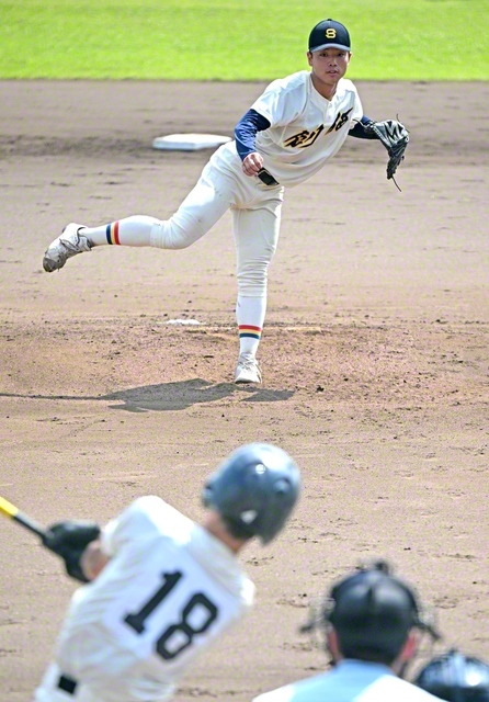 4回無失点の好投を見せた川久保投手（スリーボンドスタジアム八王子で）