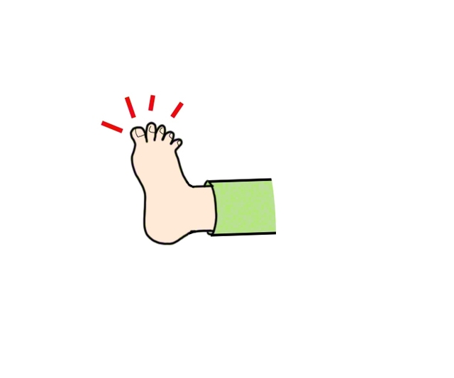 ❹足の指を開く