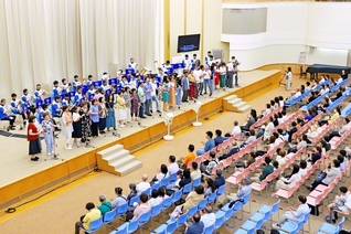 広島池田平和記念会館で行われた「ピースフェスタ」。未来部員や保護者も参加し、平和の心を学び合った