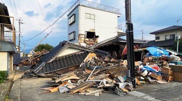 建物被害の数々。見た目では分からないが損壊している家屋も少なくない（八代市内で）