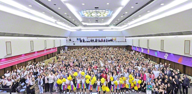 全国幹部会に集ったブラジルの友（サンパウロ市のブラジル池田文化会館で）