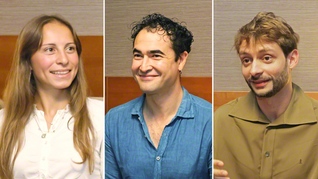 右からジャン・サンドル男子部長、ダミアン・ドゥフリスク男子部書記長、セアンテア・ソニエ女子学生部長