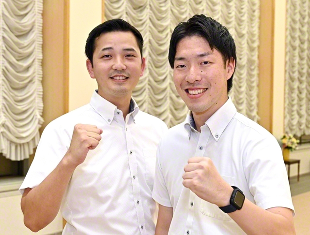 竹内東海道学生部長㊨と武村書記長