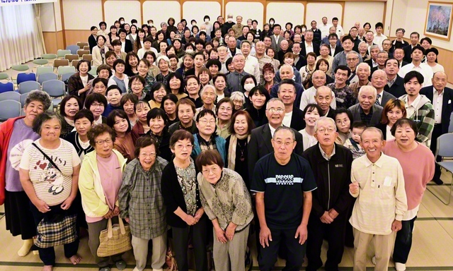 松浦本部の友を先頭に“勝利の春”へ前進する大勝圏（北松浦文化会館で）