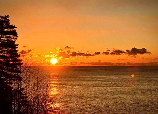 「世界青年学会　躍動の年」の開幕を告げる元日の朝日（遠山亜梨沙通信員撮影、宮古市内で）