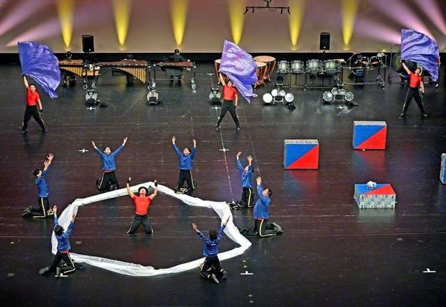 テーマは「S―Spirit」。緩急を織り交ぜた情緒豊かな表現で会場を魅了した創価鹿児島サザンブレイズ（大阪府の堺市民芸術文化ホール〈フェニーチェ堺〉で）