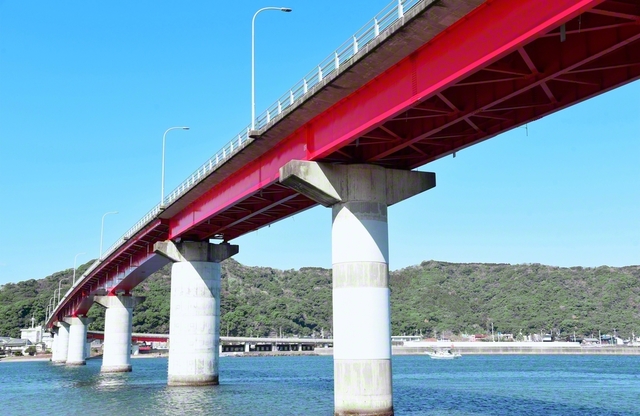 真っ赤な宇佐大橋