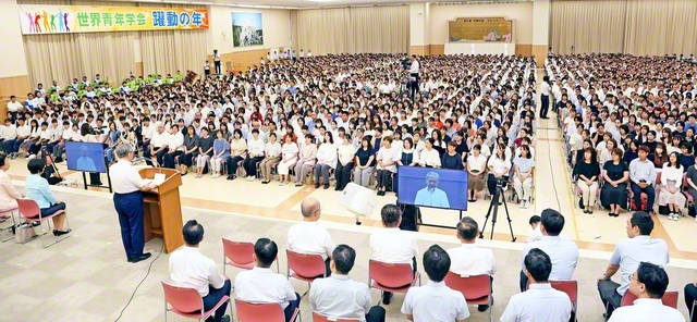 中部広布原点の月・12月へ――さらなる広布拡大を誓い合った中部青年堅塁総会（中部池田記念講堂で）
