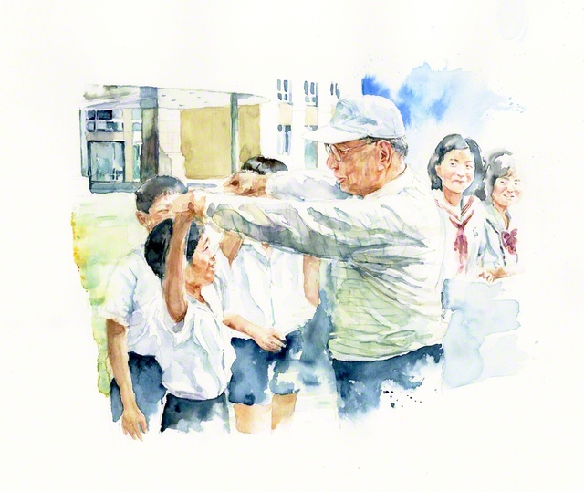 池田先生は、子どもたちにいつも明るく、朗らかに声をかけました。修学旅行で東京を訪れていた関西創価小学校6年生と出会いを結んだ時には、一人一人とあくしゅをしながらはげましを。小柄な人には「私もね、6年生の時は、小さかったんだ。同じだよ」と笑顔で語りました