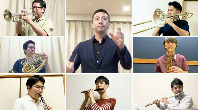 “同志のため、何かできることはないか？”　コロナ禍で生まれたオンラインによる「旧友」（タイケ作曲）のリモート演奏。この曲は、かつて池田先生から音楽隊に与えられた課題曲の一つ。先生は音楽隊に呼び掛けた。「君たちこそ、永久に信仰と音楽で結ばれた『旧友』である意義を訴えたかったのだ。そして創価の同志を、世界の国と国、人と人とを、音楽の力で『旧友』のごとく永遠に結んでくれ給え！」