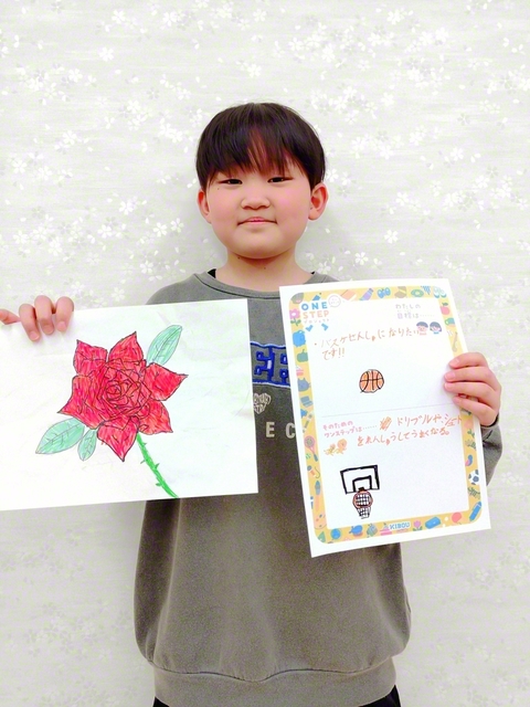 北海道・4年 伊藤楓さん 「バスケットボールの選手になりたい。そのためにドリブルやシュートの練習をがんばります」