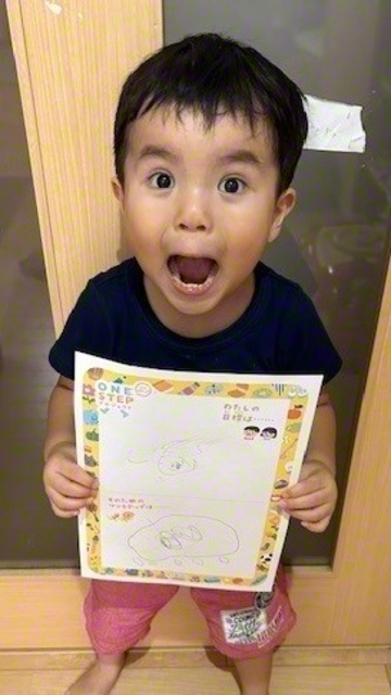 愛知　中尾来輝さん　「幼稚園を毎日がんばる。介護施設にいるおじいちゃんに毎週1回家族で会いに行っています。元気な顔を見せると、おじいちゃんも喜んでくれています。今毎日幼稚園に元気に通ってがんばっています。これからも元気いっぱいの姿をおじいちゃんに見せていきます」