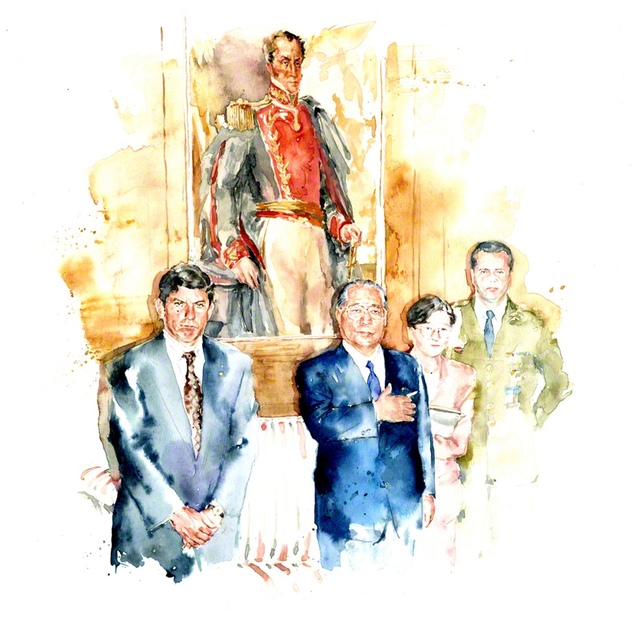 池田先生のコロンビア訪問の次の年、今度はガビリア大統領が日本へ。池田先生と再会し、こう語りました。「池田会長は、コロンビアが一番、困難な時期に、あえて来訪し、連帯感を示してくださった。忘れません」