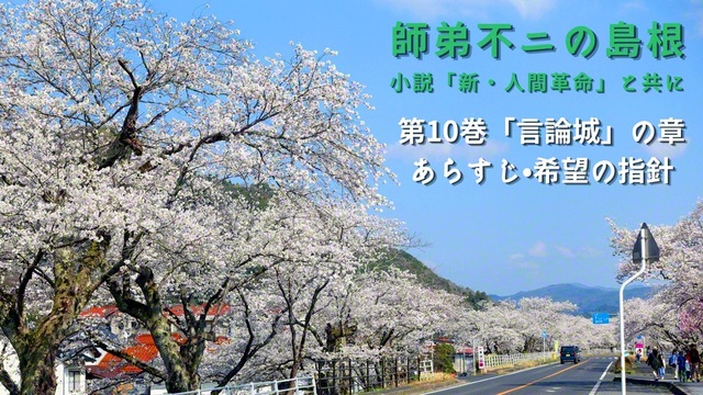 雲南市木次町の桜並木（2025年撮影、山﨑利貴也通信員）