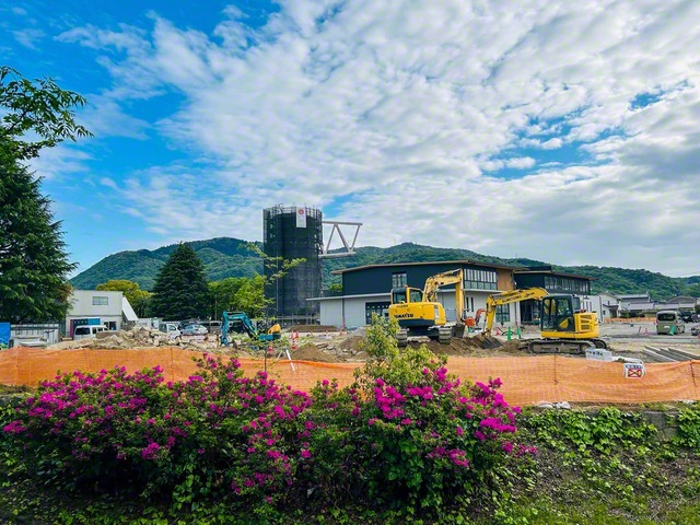 再整備が進む福山市の旧体育館跡地。1972年（昭和47年）に池田大作先生が訪れ、水害に遭った同志を激励した（福山市、田辺慎二通信員）