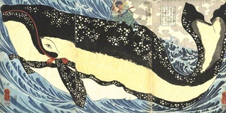 「宮本武蔵と巨鯨」弘化4年（1847）頃　個人蔵
